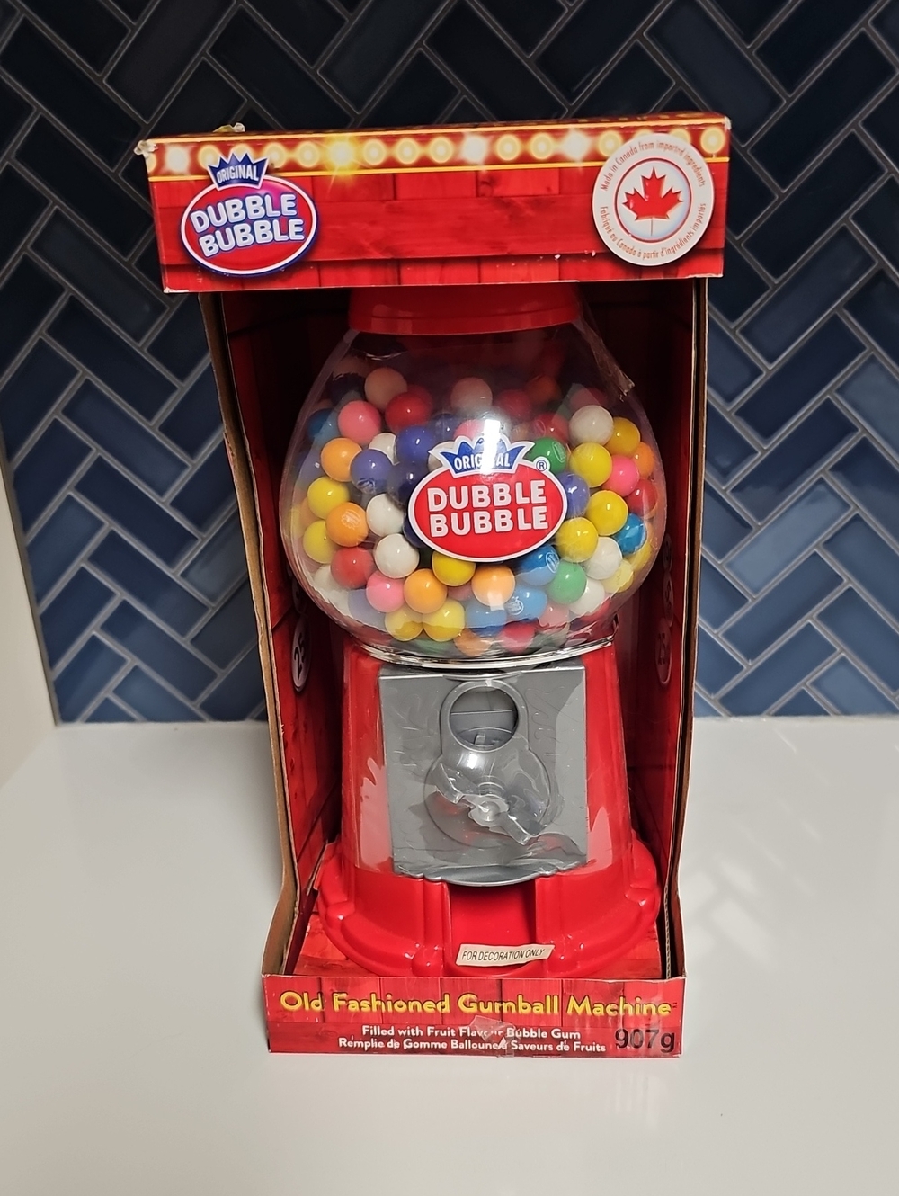 Dubble Bubble Red Gumball Machine Candy Dispenser